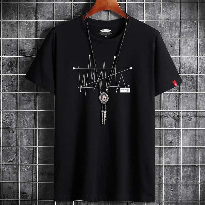 Manga Graphic Men’s Oversized T-shirt – Goth Print 100% Cotton Casual Summer Tee