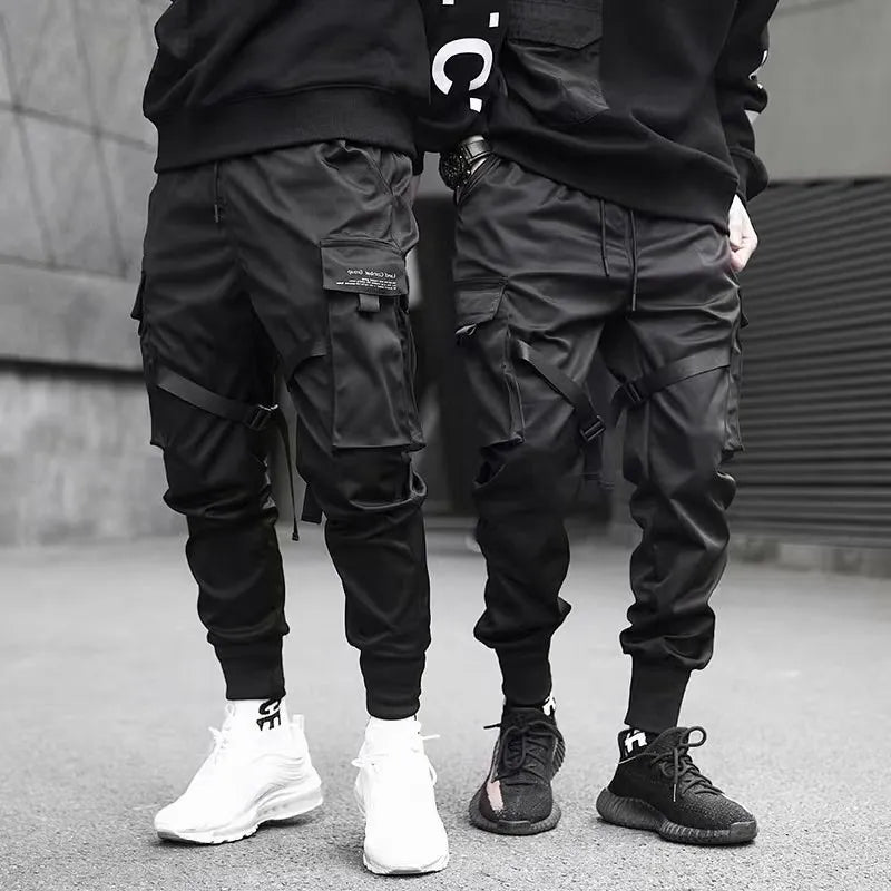 Men's Black Streetwear Harem Joggers – Oversized Cargo Pants