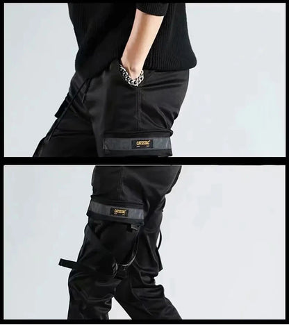 Men's Black Streetwear Harem Joggers – Oversized Cargo Pants