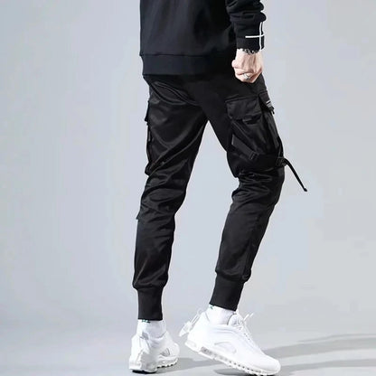 Men's Black Streetwear Harem Joggers – Oversized Cargo Pants