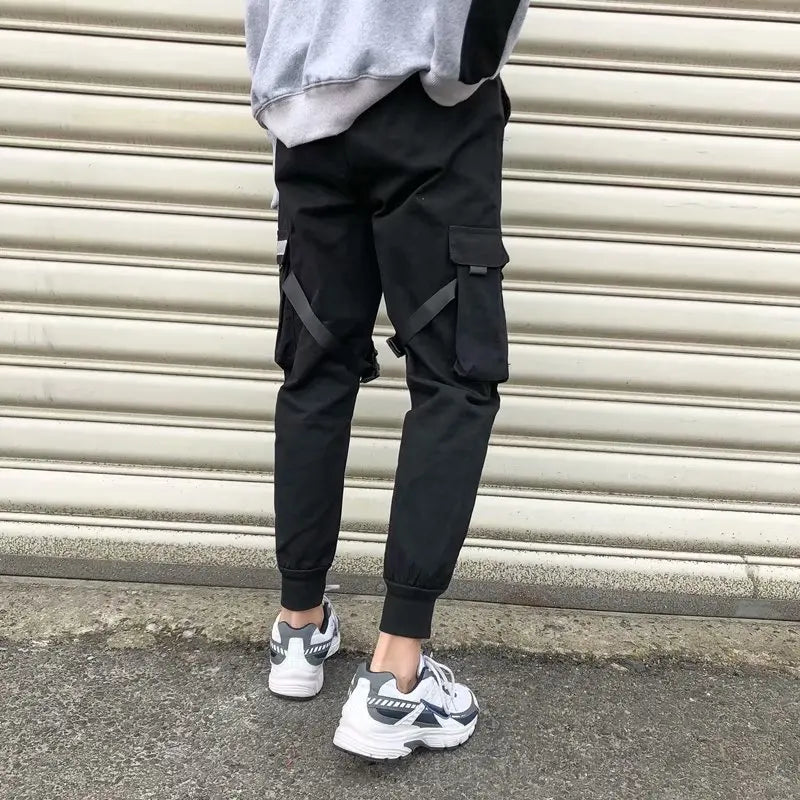 Men's Black Streetwear Harem Joggers – Oversized Cargo Pants