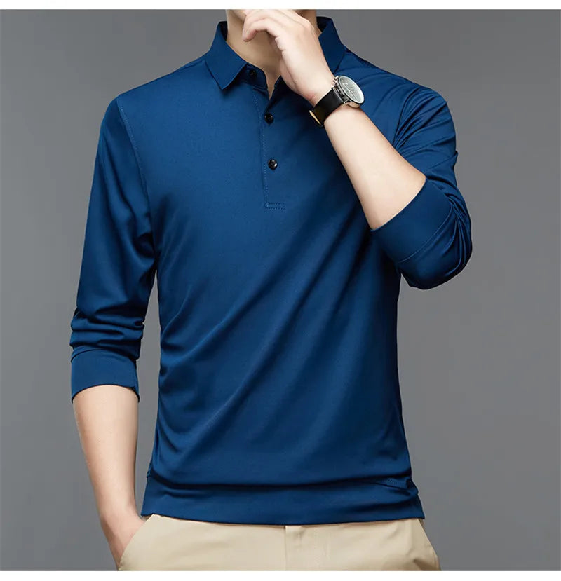 Men's Business Solid Polo Shirt