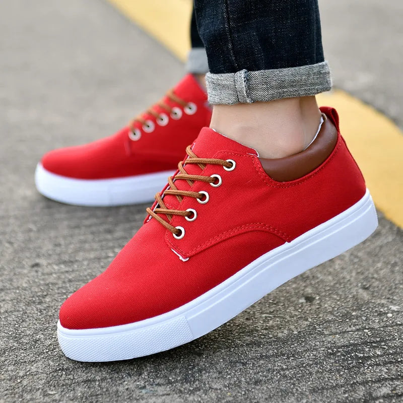 Men Shoes Canvas Sneakers Flats Lace up Leisure Loafers Fashion Comfort Rubber Sole Non Slip Sneakers 45 45 47 48 Large Size