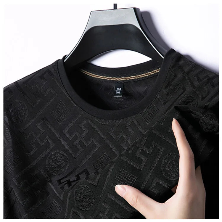 High-End Printed Ice Silk Men’s T-shirt