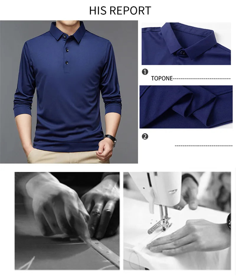 Men's Business Solid Polo Shirt