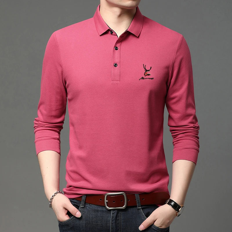 Men's Casual Embroidery Polo Shirt