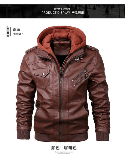 2024 Men’s Reflective Leather Motorcycle Jacket