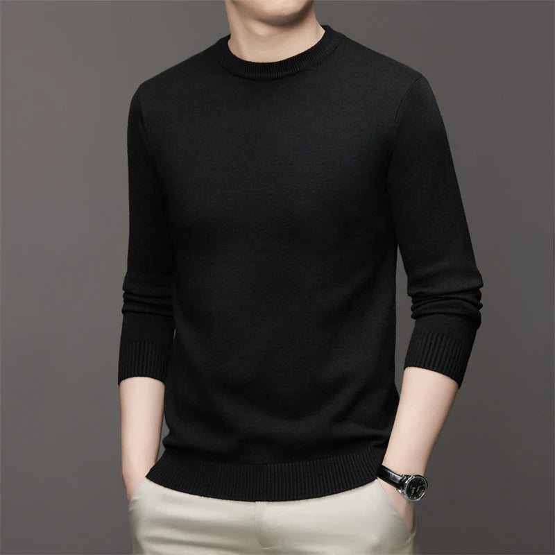 Men's Round Neck Long Sleeve Sweater – Soft and Warm