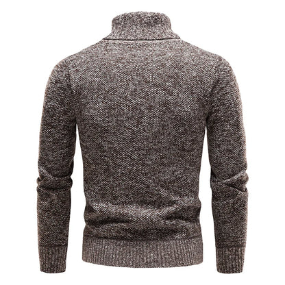 Men's Thicker Fleece Turtleneck Sweater – Slim Fit Winter Pullover