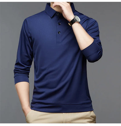 Men's Business Solid Polo Shirt