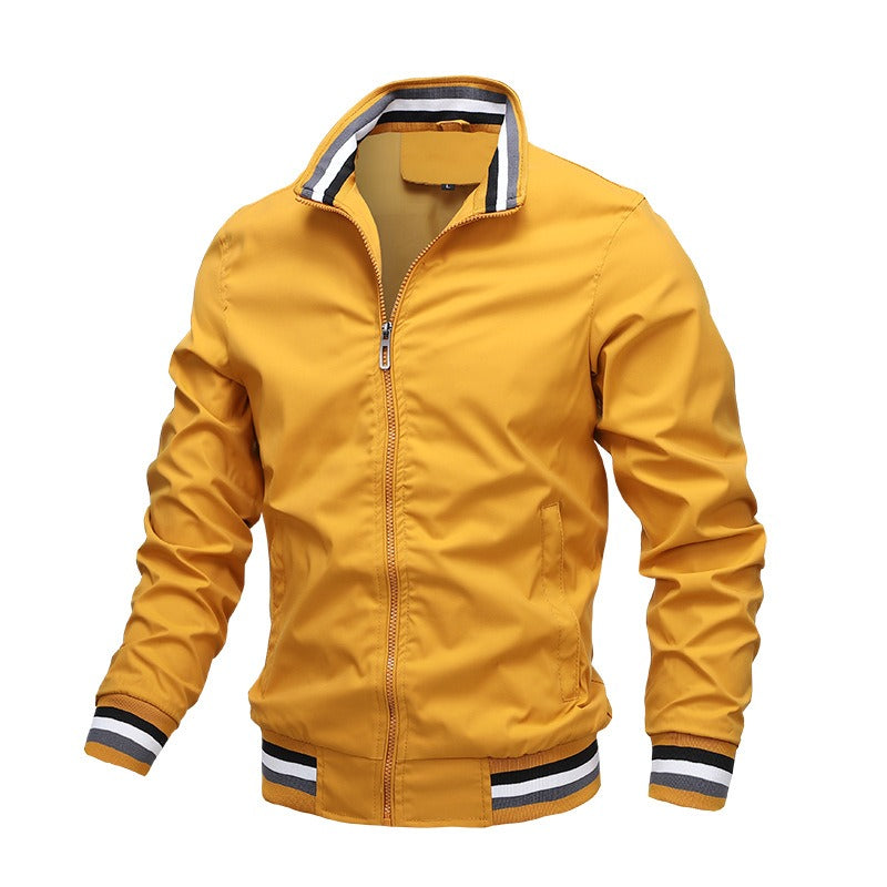 Men's Autumn Winter Stand Collar Zipper Jacket