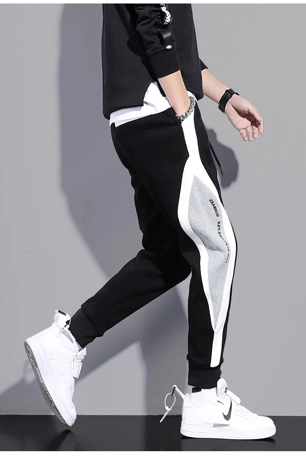 Men's Loose Fit Sports Pants – Patchwork Casual Training Trousers