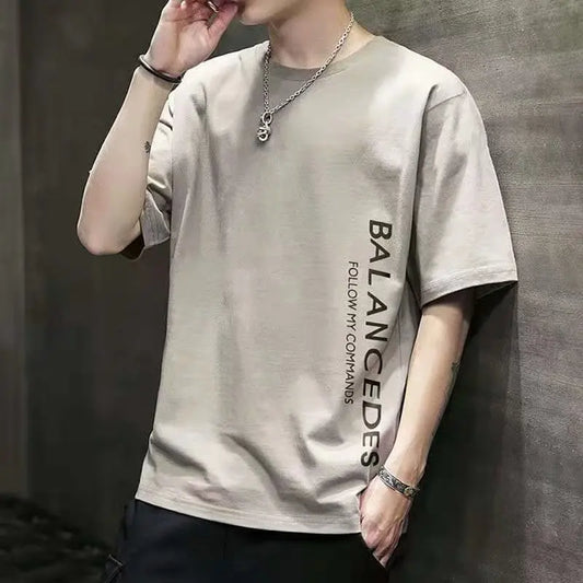 Men's Summer Loose Fit Cotton Printed T-shirt