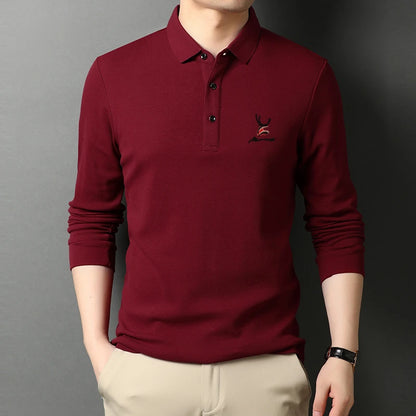 Men's Casual Embroidery Polo Shirt