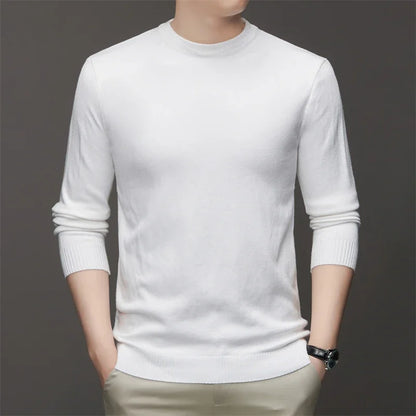 Men's Round Neck Long Sleeve Sweater – Soft and Warm