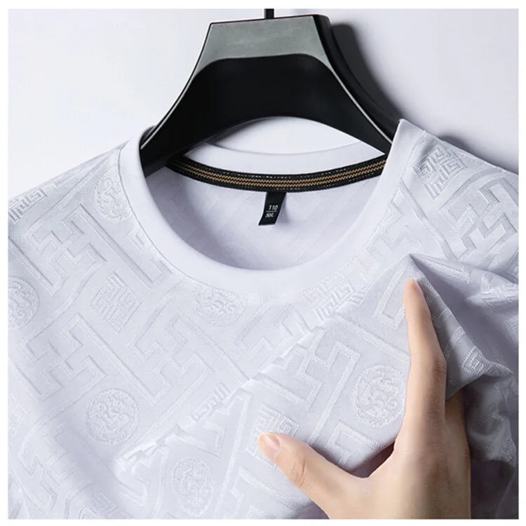 High-End Printed Ice Silk Men’s T-shirt