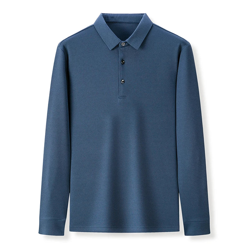 Men's Business Casual Long Sleeve Polo