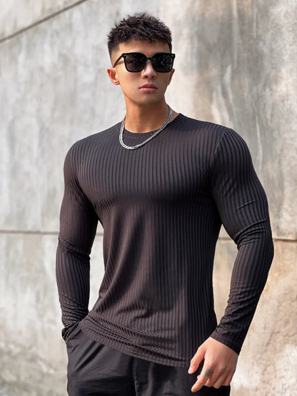 Men's Slim Fit Gym Fitness Long Sleeve T-Shirt