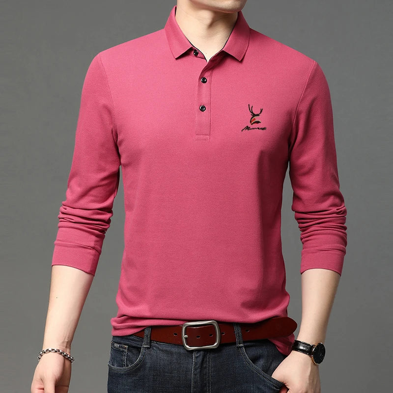 Men's Casual Embroidery Polo Shirt