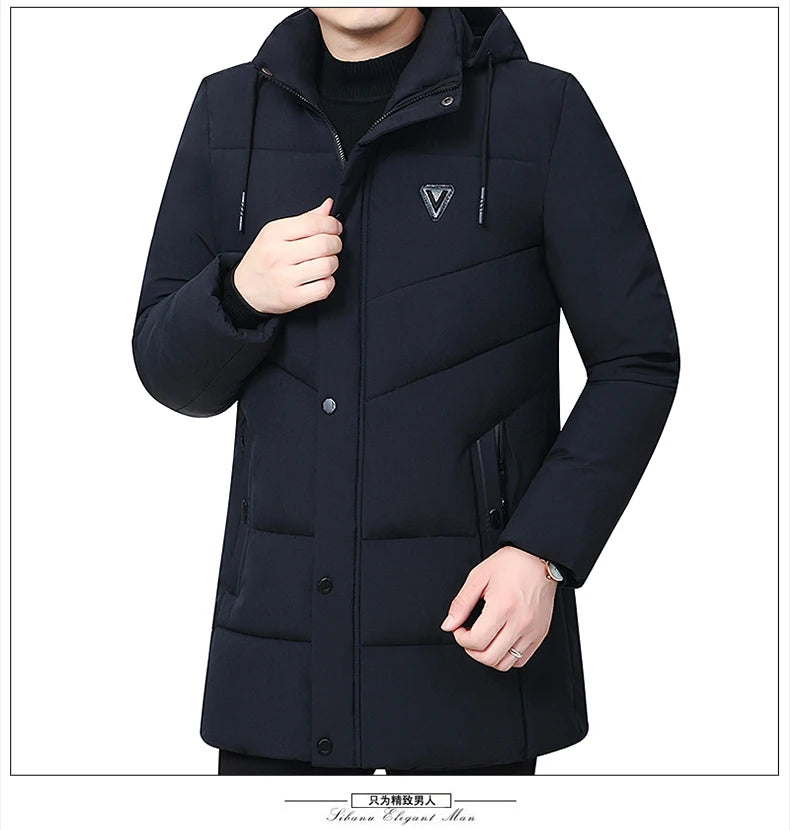 Men's Hooded Winter Down Cotton Coat