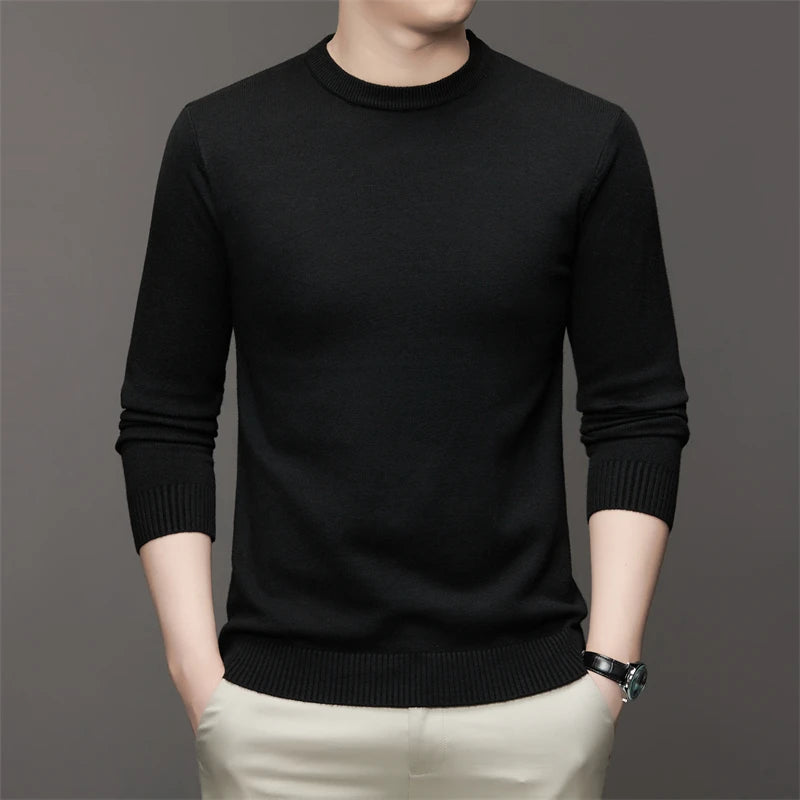 Men's Round Neck Long Sleeve Sweater – Soft and Warm