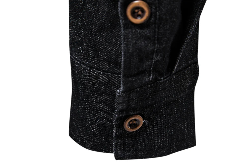 AIOPESON Brand Elastic Cotton Denim Shirt