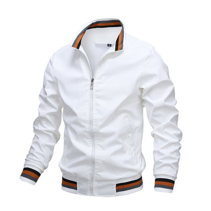 Men's Autumn Winter Stand Collar Zipper Jacket