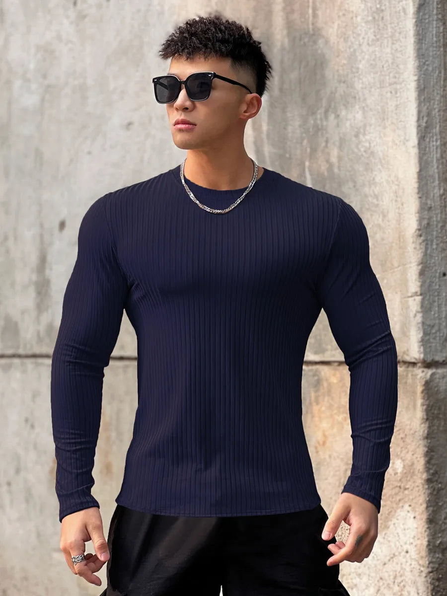 Men's Slim Fit Gym Fitness Long Sleeve T-Shirt