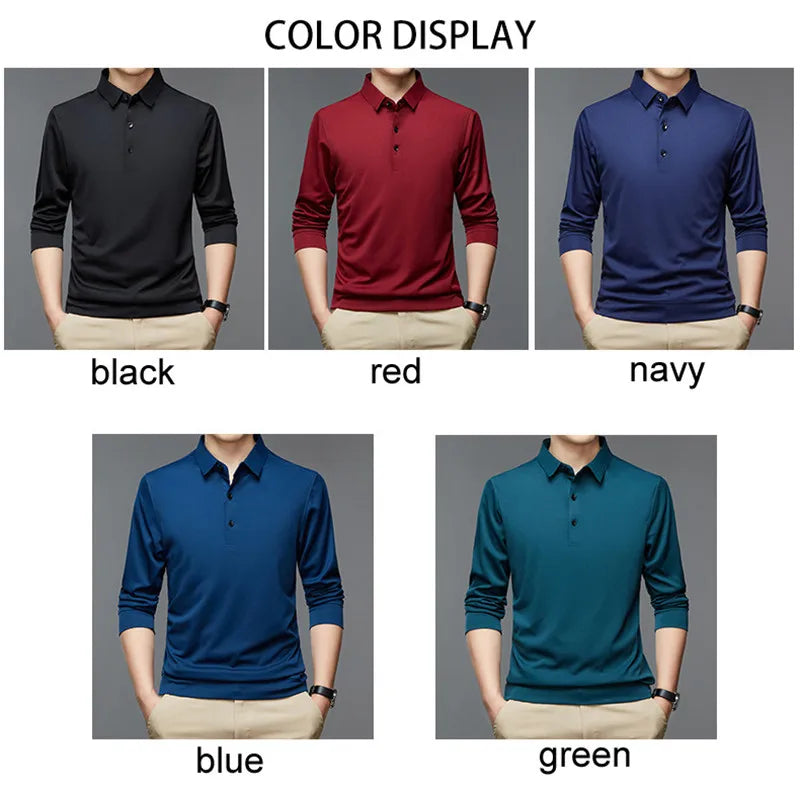 Men's Business Solid Polo Shirt