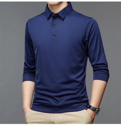 Men's Business Solid Polo Shirt