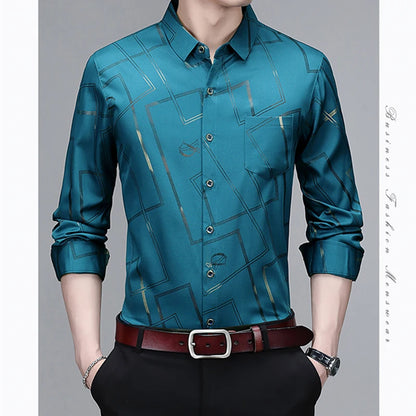 Men's Long Sleeve Printed Shirt