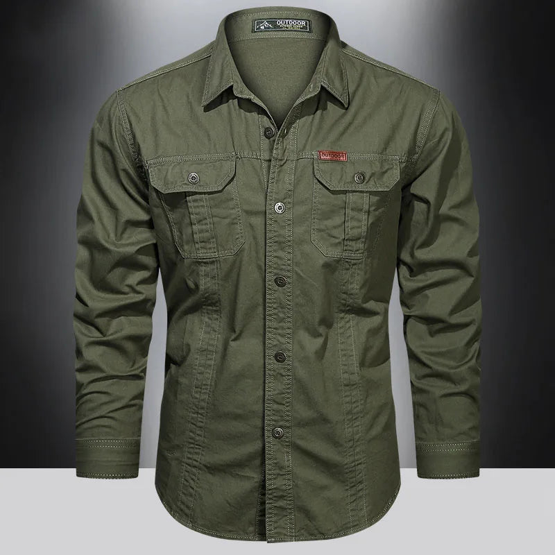 Men's Spring Cotton Cargo Shirt