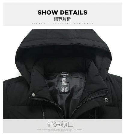 Men's Hooded Winter Down Cotton Coat