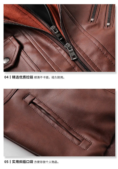 2024 Men’s Reflective Leather Motorcycle Jacket