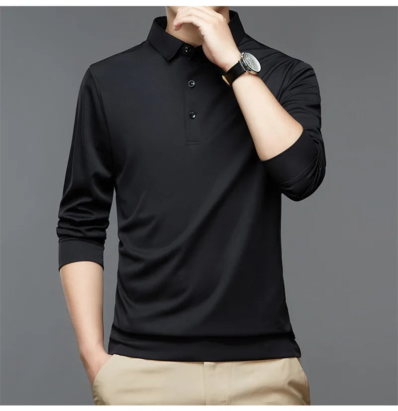 Men's Business Solid Polo Shirt