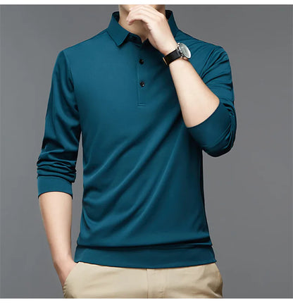 Men's Business Solid Polo Shirt