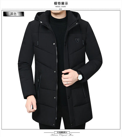 Men's Hooded Winter Down Cotton Coat