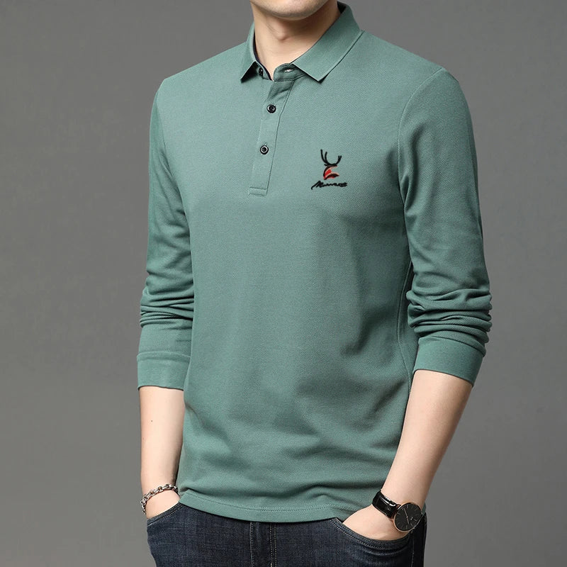 Men's Casual Embroidery Polo Shirt