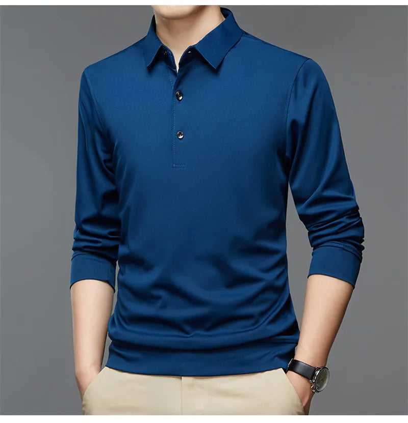 Men's Business Solid Polo Shirt