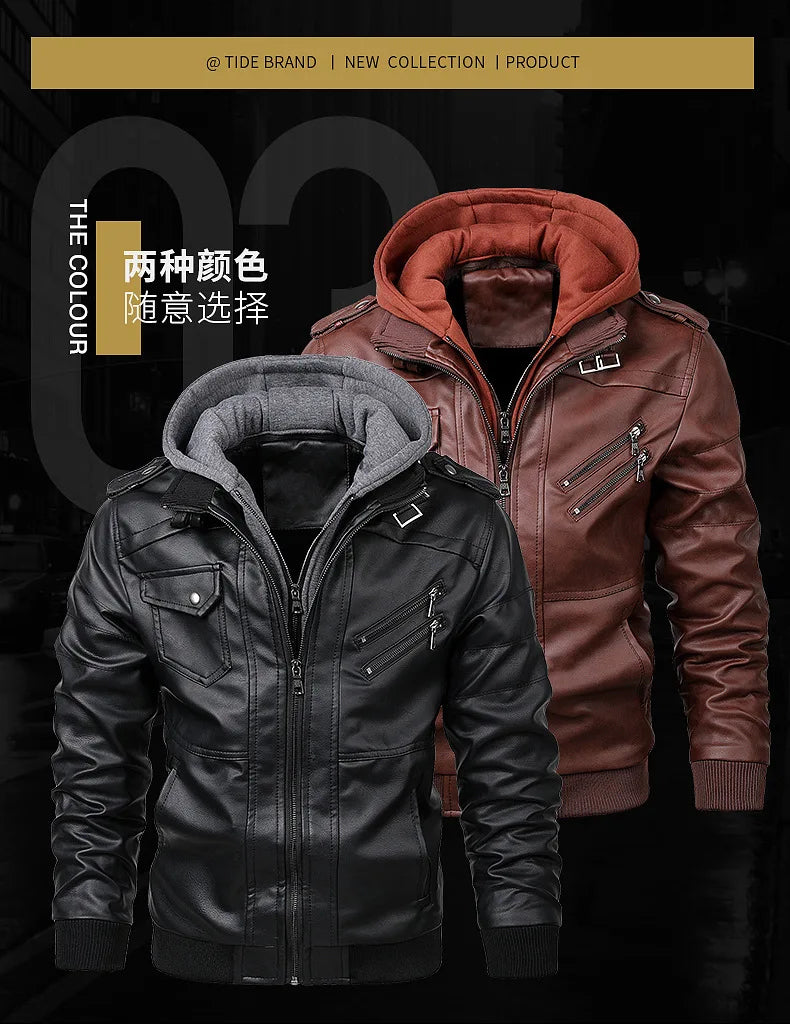 2024 Men’s Reflective Leather Motorcycle Jacket