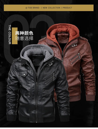 2024 Men’s Reflective Leather Motorcycle Jacket