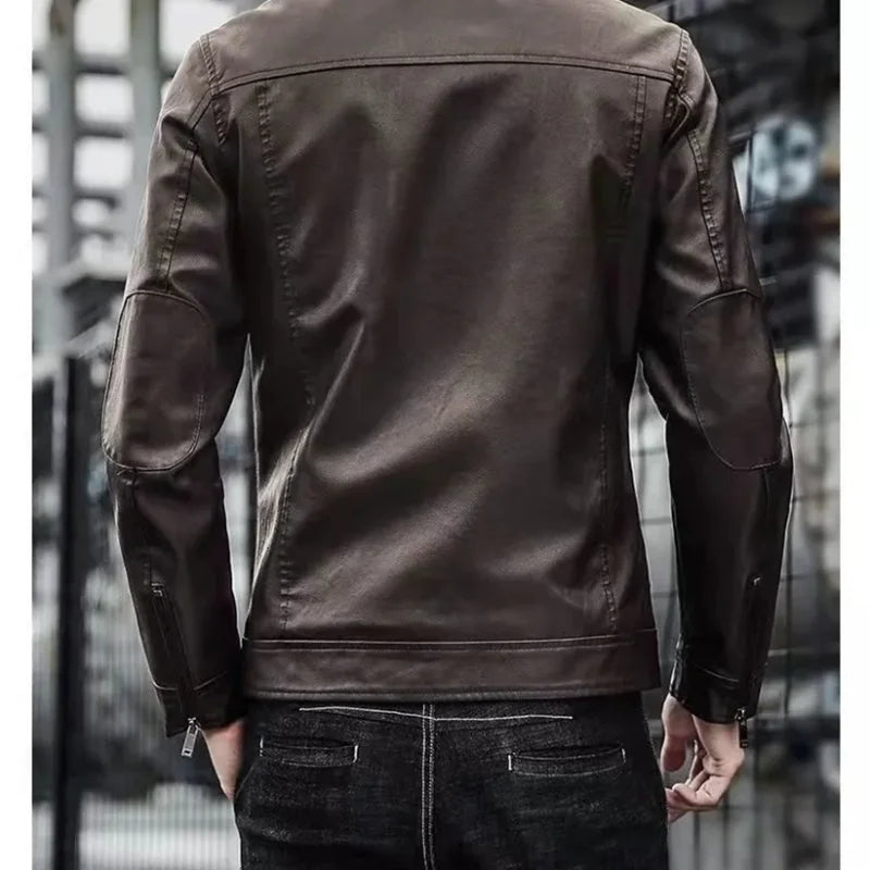 Men's Slim Fit Leather Suit Jacket