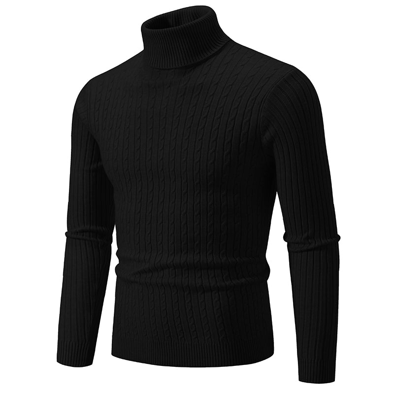 Men's High Neck Sweater – Solid Color Turtleneck Pullover