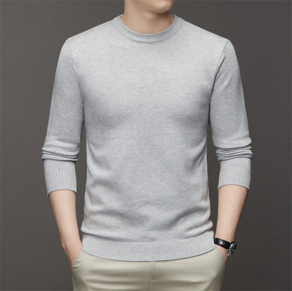 Men's Round Neck Long Sleeve Sweater – Soft and Warm