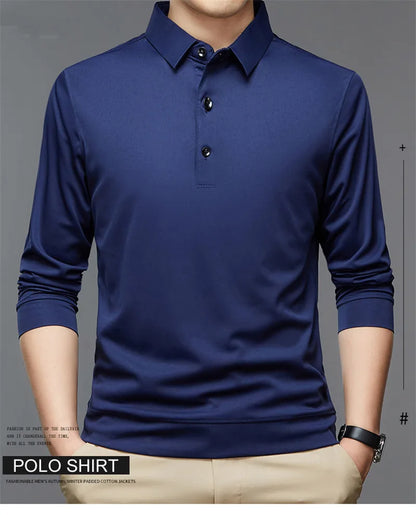 Men's Business Solid Polo Shirt