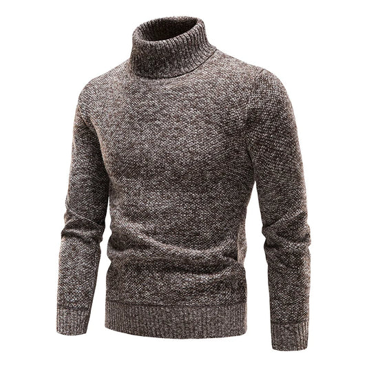 Men's Thicker Fleece Turtleneck Sweater – Slim Fit Winter Pullover