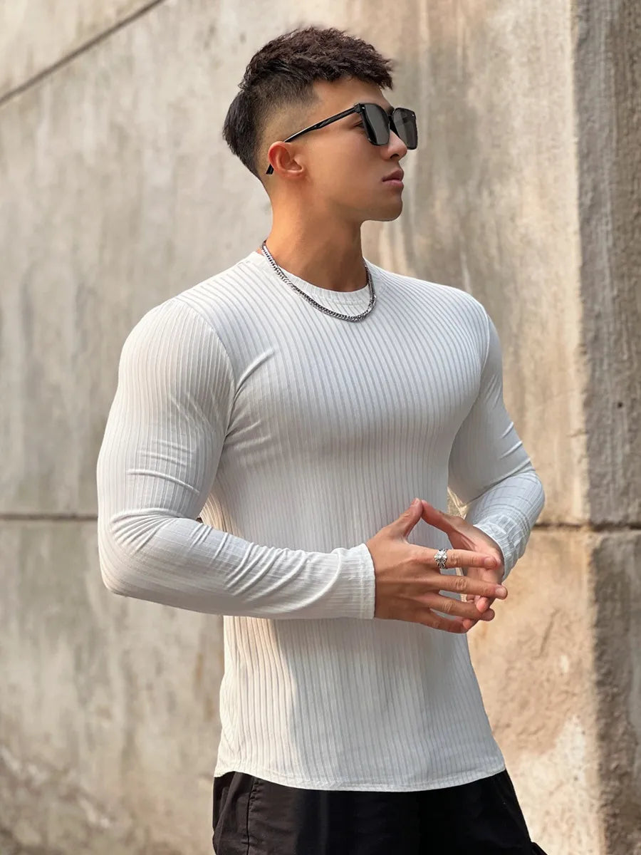 Men's Slim Fit Gym Fitness Long Sleeve T-Shirt