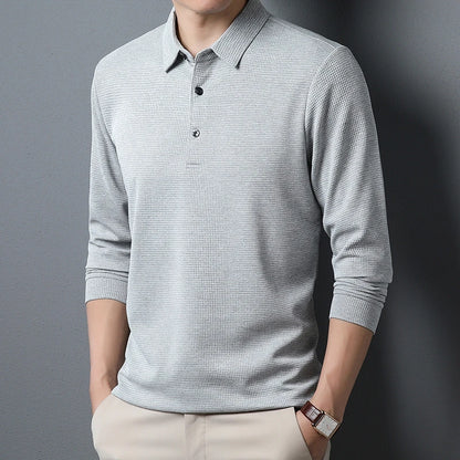 Men's Business Casual Long Sleeve Polo