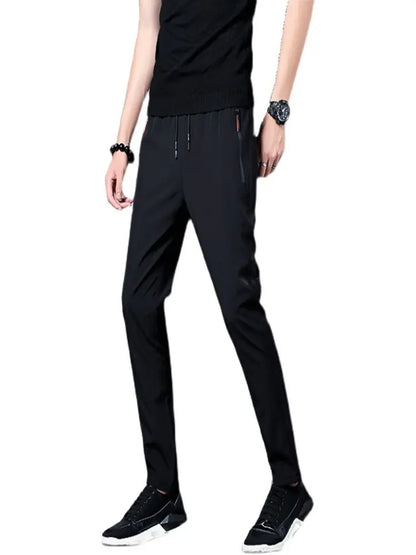 Men's Ice Silk Quick-Dry Casual Pants – Slim Fit Summer Trousers