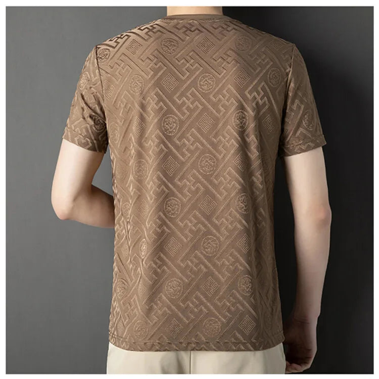 High-End Printed Ice Silk Men’s T-shirt